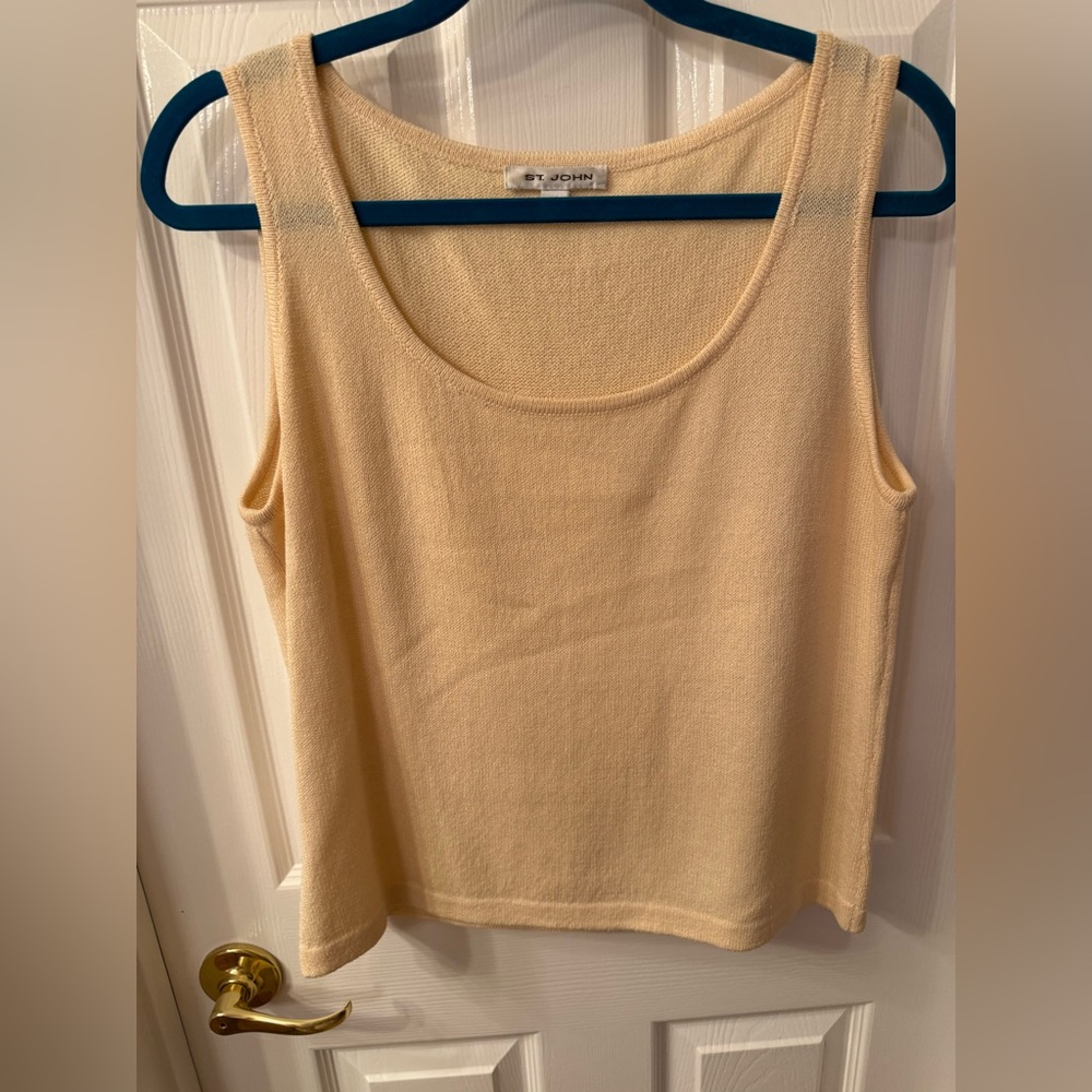 St John Cream Sleeveless Top